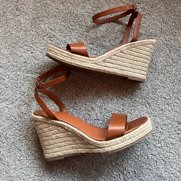 a new day Shoes - a new day Tina Wedge Sandal Women's Size 8 Brown Cognac Rope Espadrille Strappy